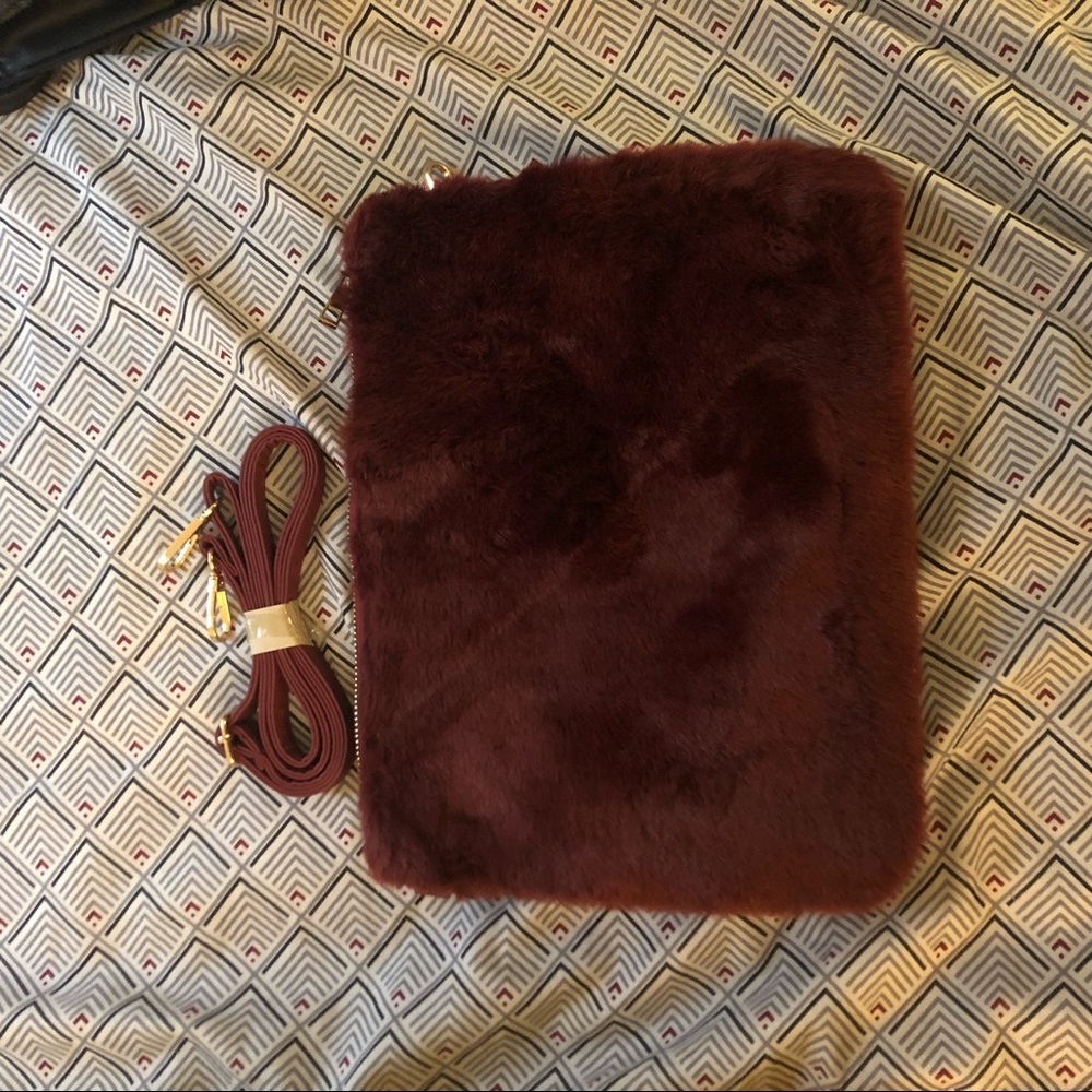 Faux fur clutch